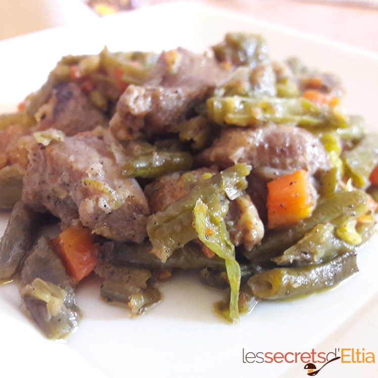 Haricots verts à la viande